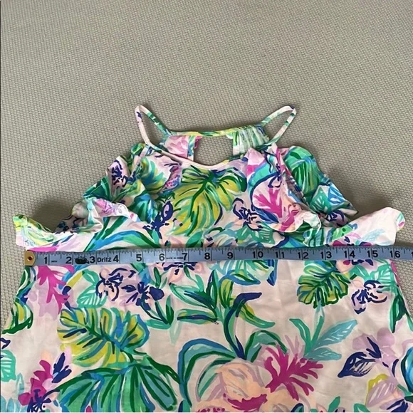 Lilly Pulitzer Floral Sleeveless Billie Ruffle Dress Mermaid In The Shade XS - Picture 10 of 11